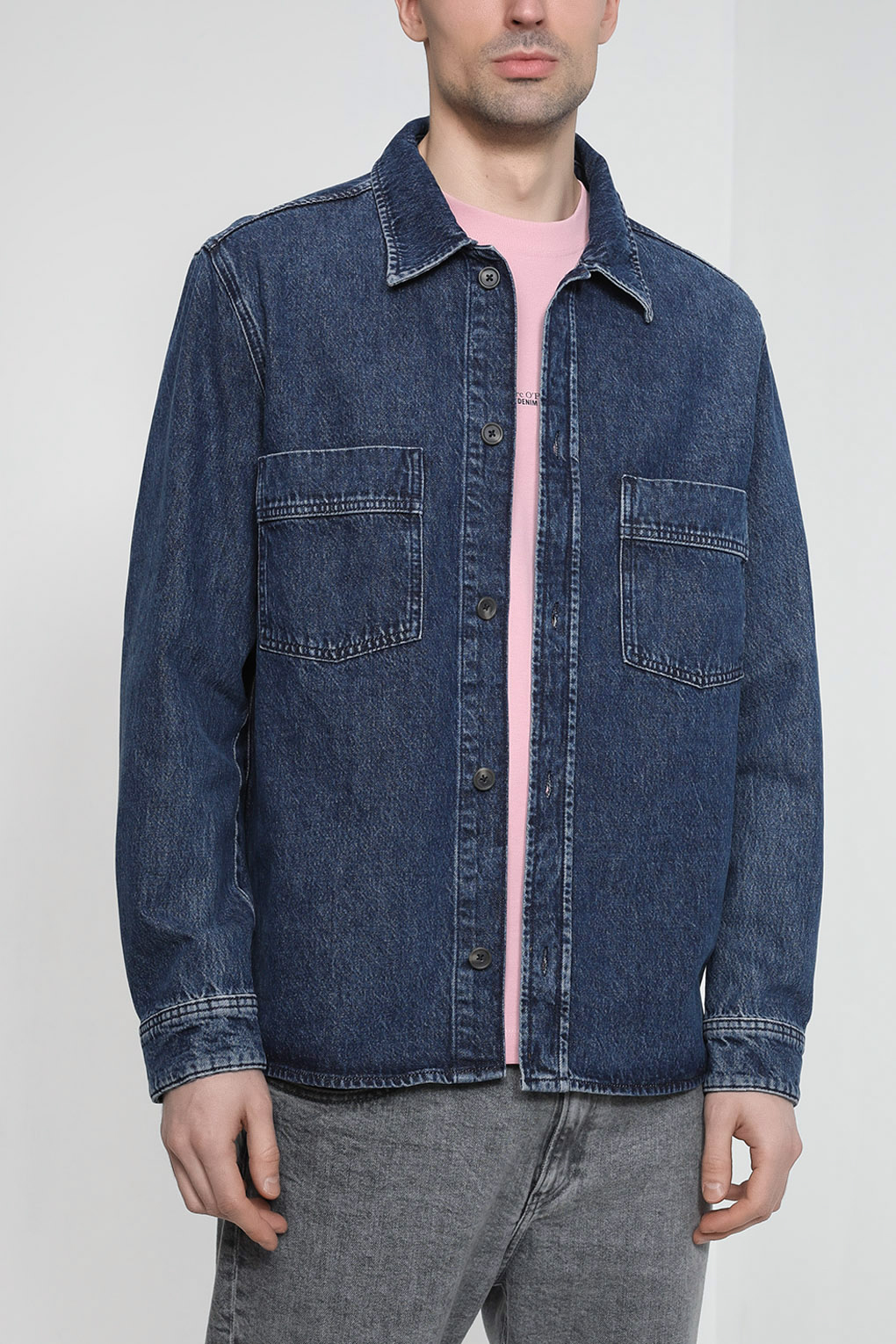

Рубашка мужская Marc O'Polo Denim 361924422022 синяя L, Синий, 361924422022