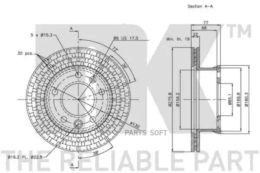 

203397nk_диск тормозной перередний mb sprinter 901-904,vw lt 2.3d-2.9d 95>