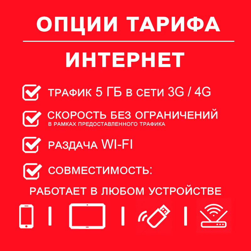 

Сим карта 5 гб интернета по России за 120