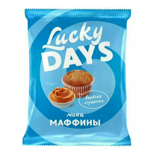 Маффины-мини Lucky Days бисквитные с вареной сгущенкой 470 г