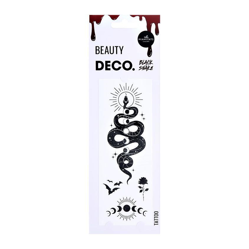 

Набор переводных татуировок для тела Deco Scary by Miami Black Snake, Черный