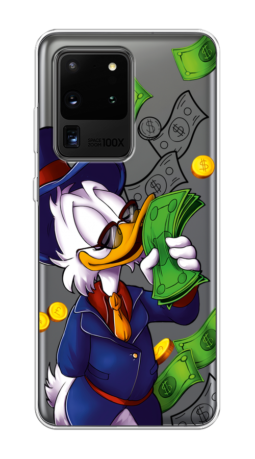 

Чехол на Samsung Galaxy S20 Ultra "Scrooge McDuck with Money", Синий;зеленый;белый, 29450-6