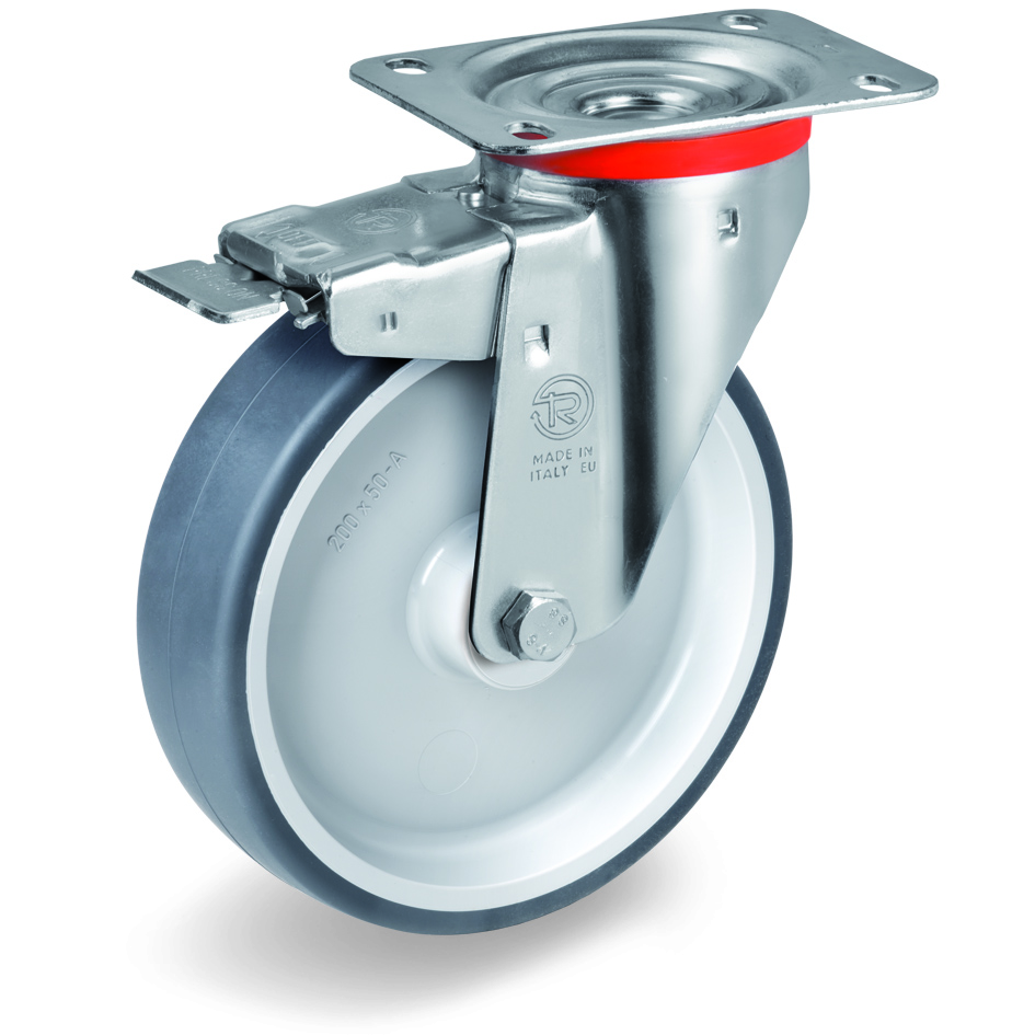 Колесо Tellure Rota 716601 колесо с вращающейся опорой nl пластиной крепления и передним тормозом 150 мм 220 кг tellure rota 606604