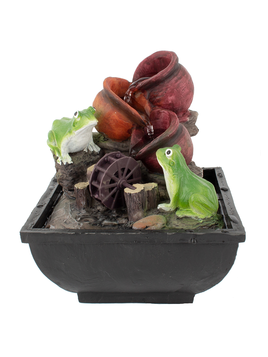 

Фонтан GARDEN SHOW комнатный Лягушки с кувшинами 13,5 х13,5 х 16,5 см, Зеленый;коричневый, Лягушки с кувшинами