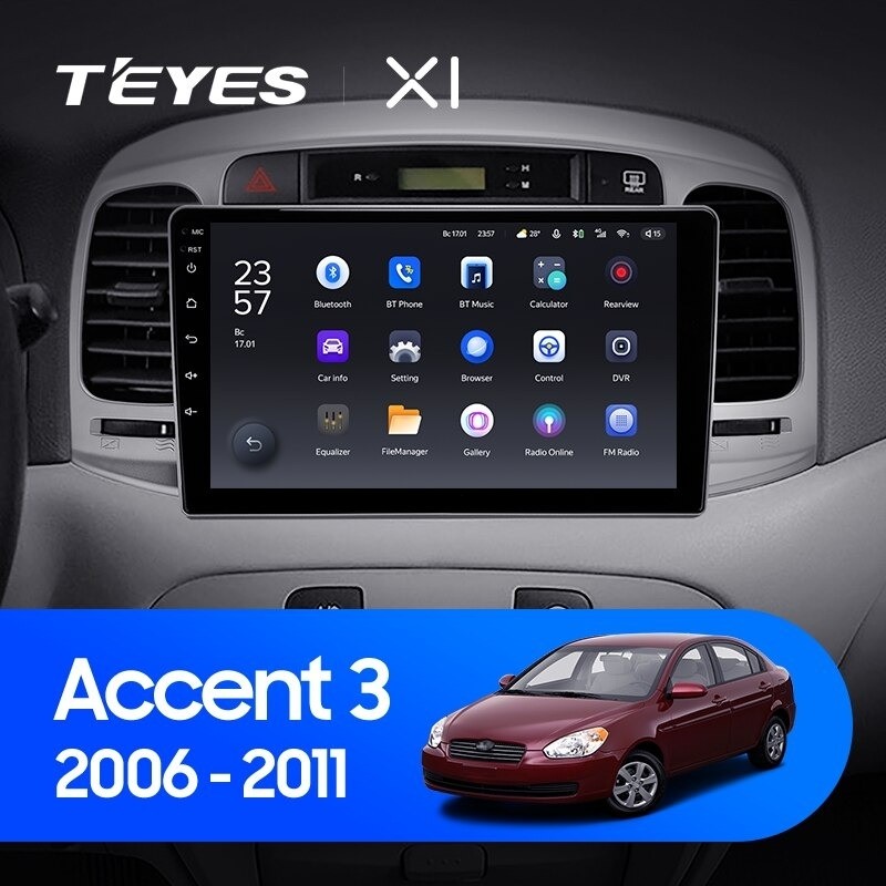 Штатная магнитола Teyes X1 4G 232 Hyundai Accent 3 2006-2011 2530000₽