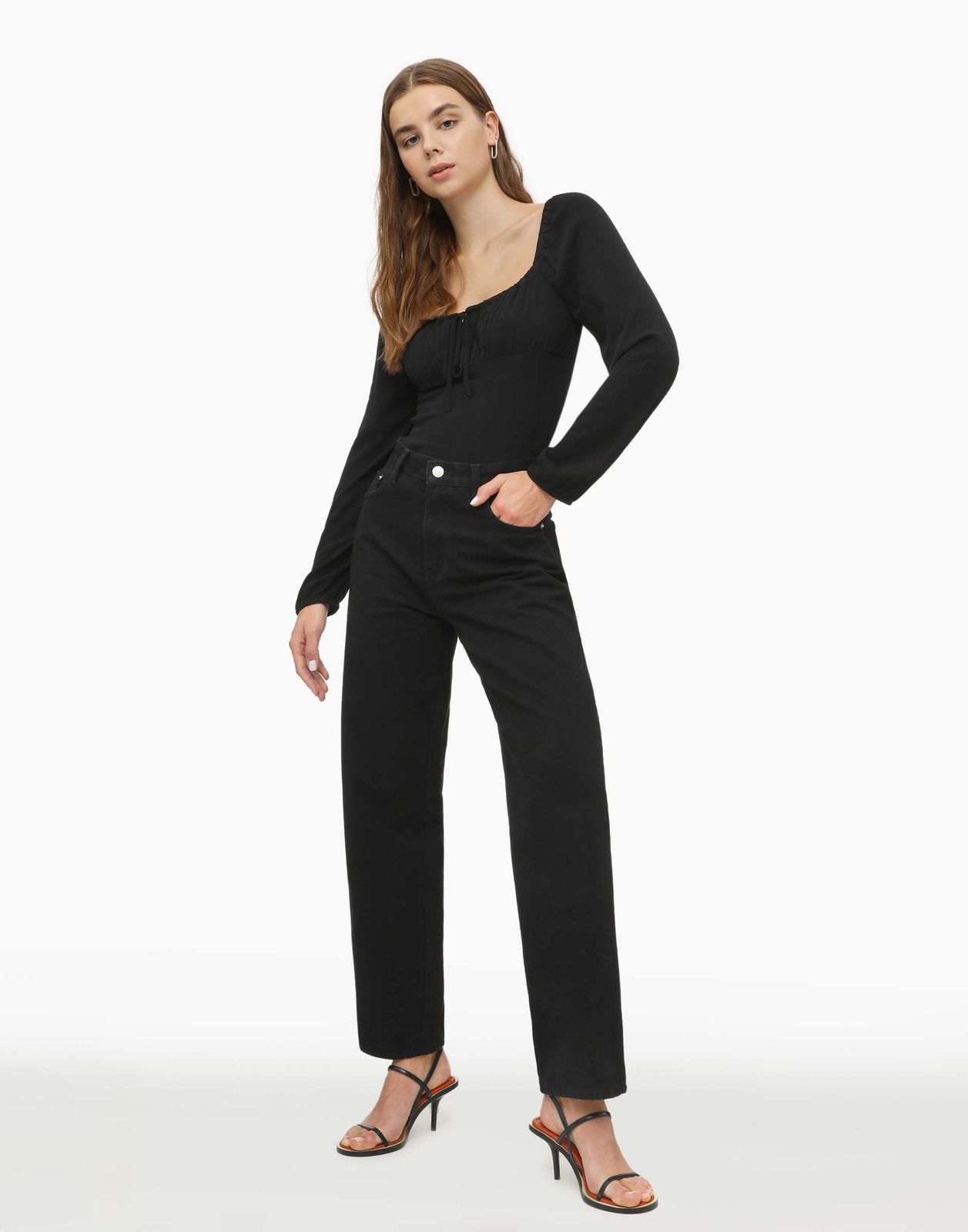

Джинсы женские Gloria Jeans GJN030036 черные 50/170, Черный, GJN030036