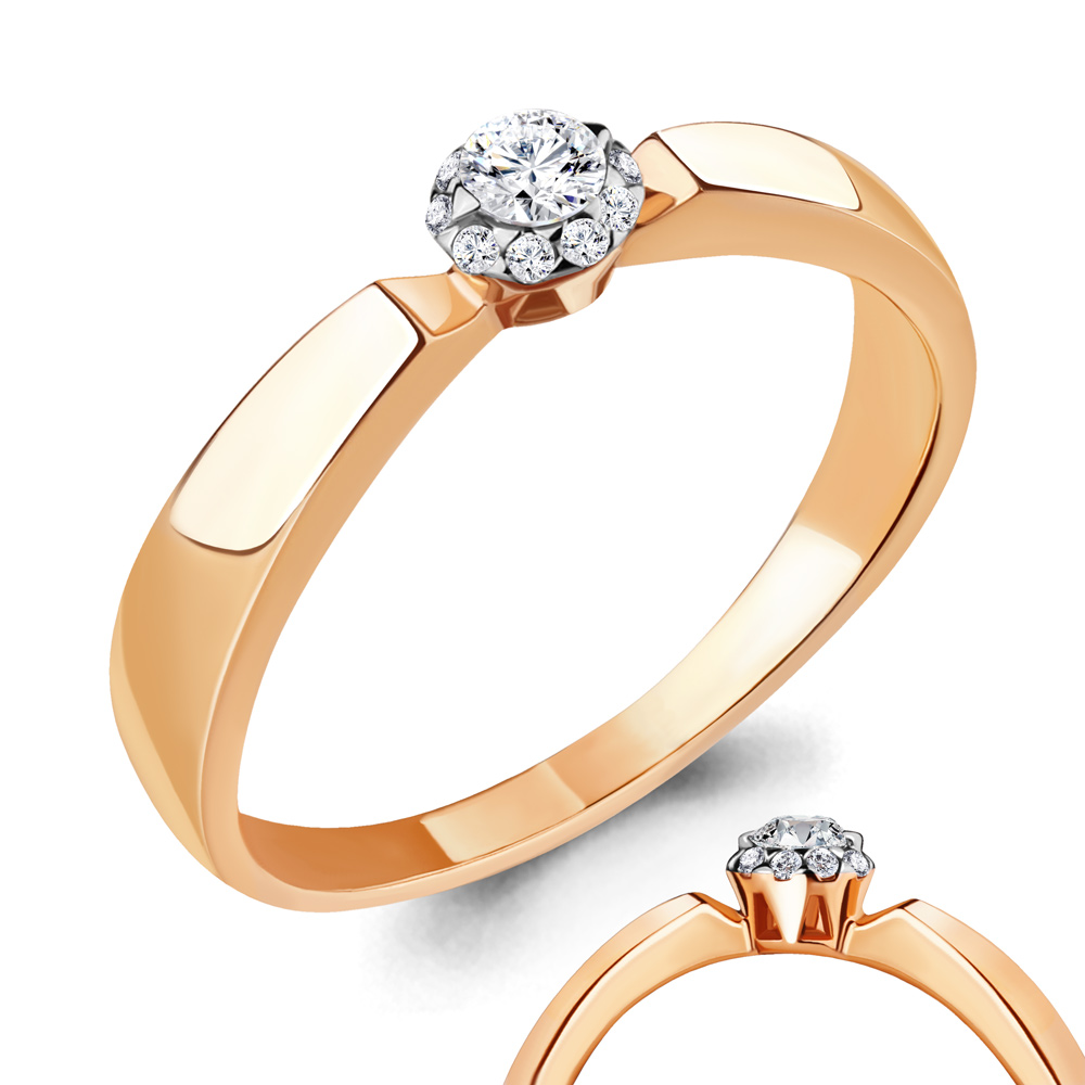 

Кольцо из красного золота с бриллиантом Aquamarine Aquamarine 963696Ак_585_кз р, 963696Ак_585_кз