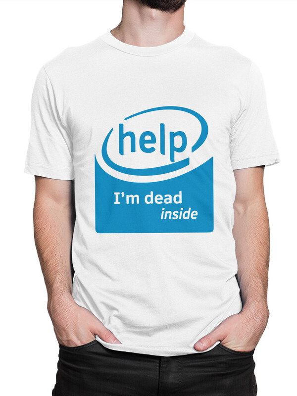 фото Футболка мужская dream shirts помогите я мертв внутри - help i'm dead inside белая 2xl