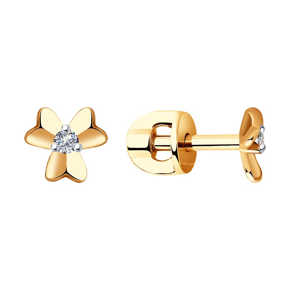 

Серьги из красного золота с бриллиантом SOKOLOV Diamonds 1021423, 1021423