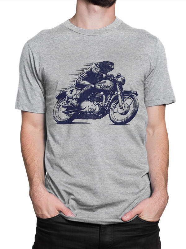 

Футболка мужская Dream Shirts Ленивец - Байкер серая XL, Ленивец - Байкер