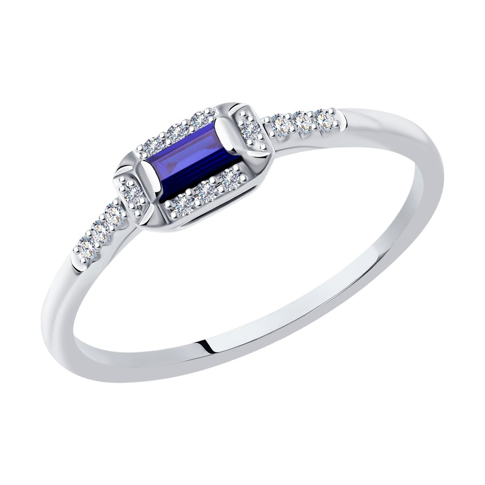 

Кольцо из золота р. 17,5 SOKOLOV Diamonds 2011164, бриллиант\сапфир, 2011164