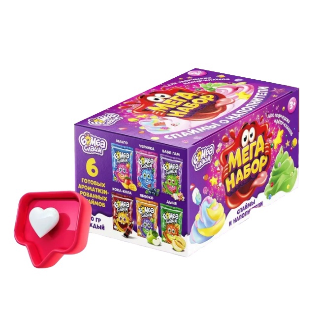 Слайм, Набор слаймов 58 предметов опыты для детей набор для творчества сделай сам подар...