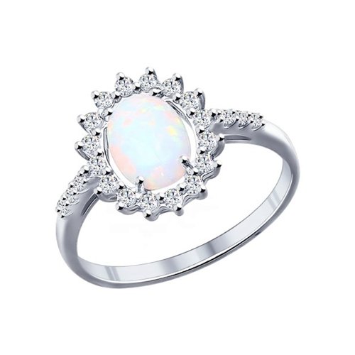 

Кольцо из серебра р. , SOKOLOV 94011765, опал искусственный\фианит, 94011765