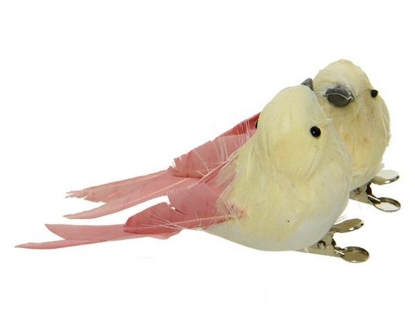 Елочная игрушка Kaemingk Романтичные пташки 727077 2 шт. розовый