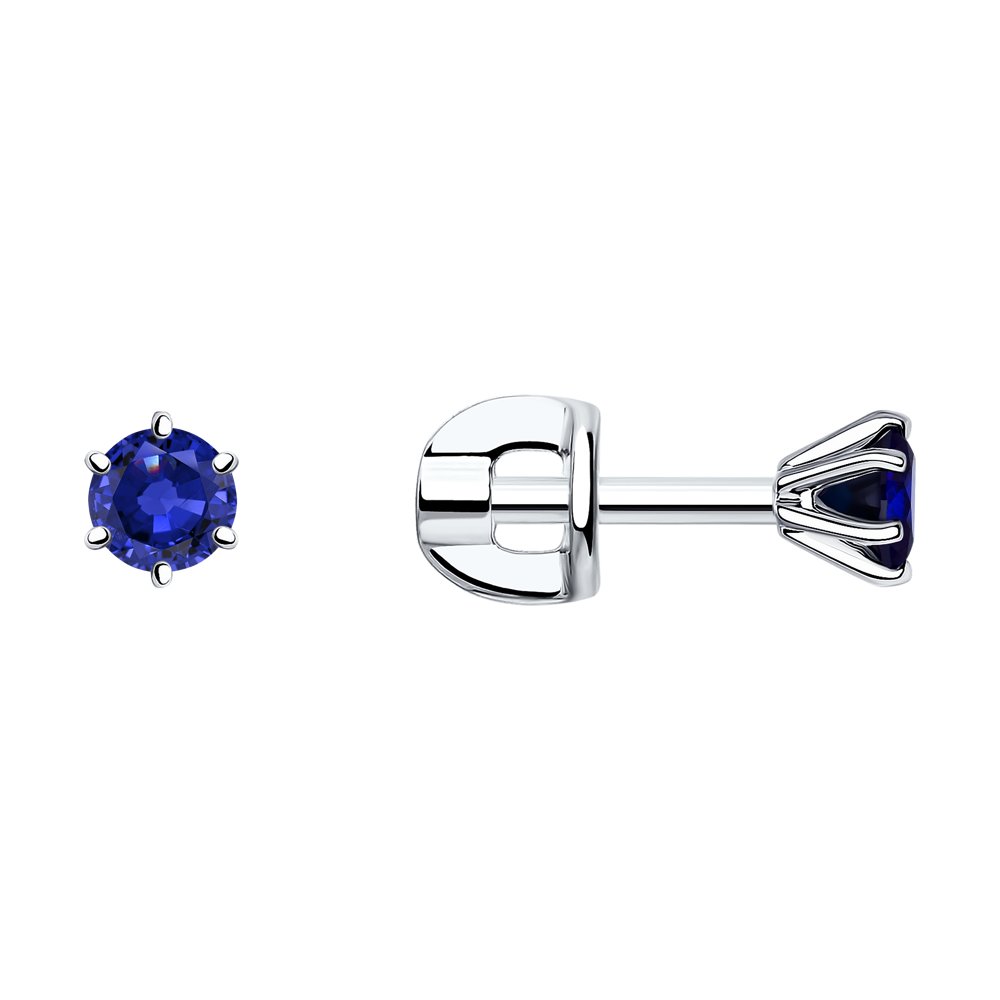 

Серьги из белого золота с сапфиром SOKOLOV Diamonds 2021049-3, 2021049-3