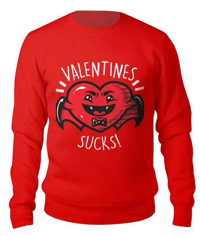 

Свитшот унисекс Printio Valentines sucks! красный L, Valentines sucks!