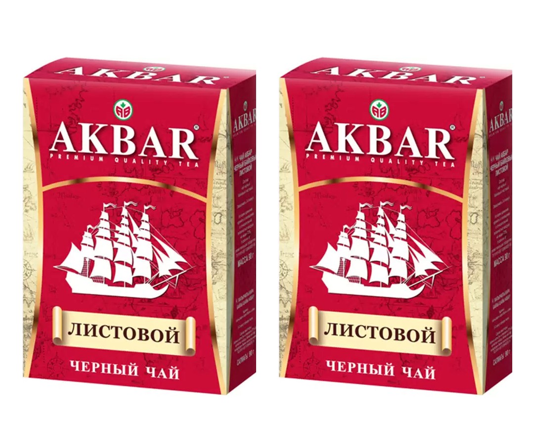 Чай чёрныйAkbar Корабль листовой, 90 г х 2 шт