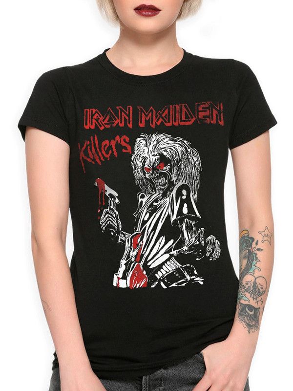 Черная женская футболка 3XL от DreamShirts Studio с принтом Iron Maiden - Killers IRO-28443-1.