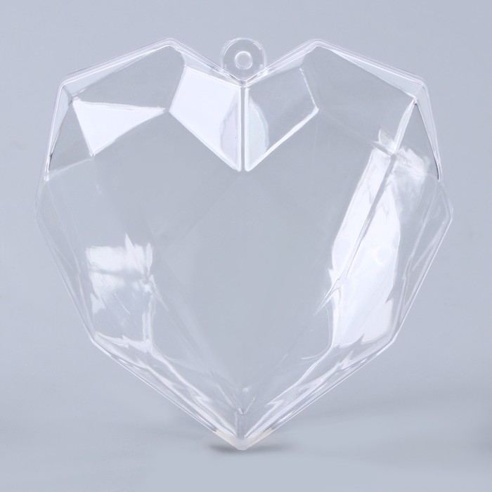 

Основа для творчества и декорирования Сердце, 8x8x5 см, набор 3 шт, Прозрачный