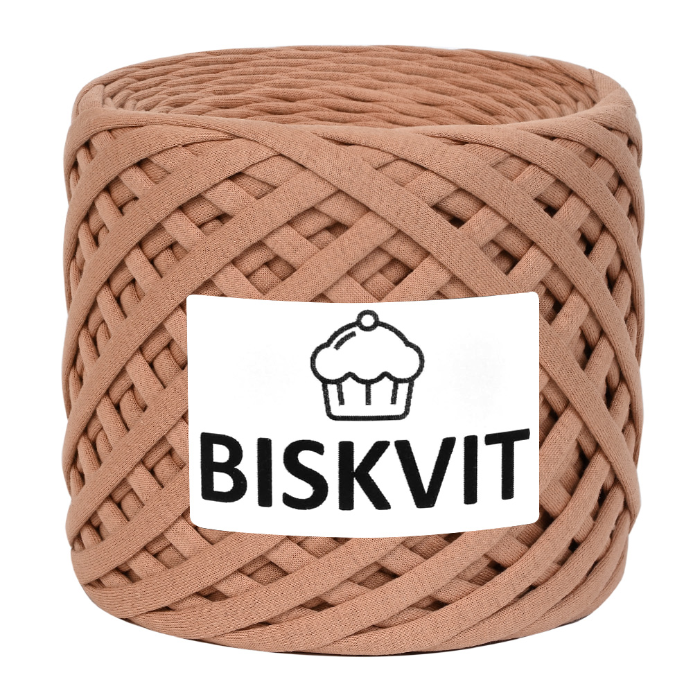 Трикотажная пряжа для вязания BISKVIT Печенье, 100% хлопок, 7-9мм, 100м