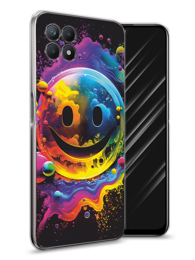 

Чехол Awog на Realme 8i "Кислотный смайл", Фиолетовый;желтый;синий, 257350-1