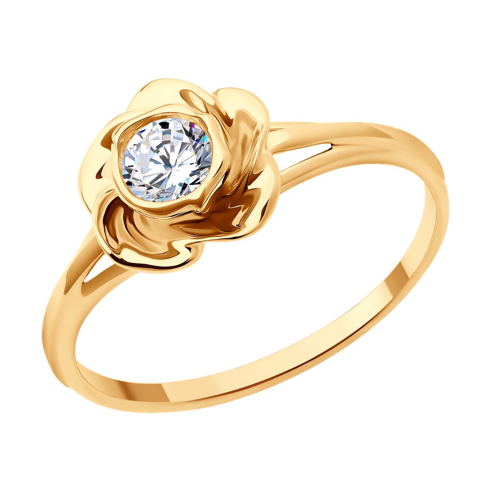 

Кольцо из золота р.  Diamant 51-110-02292-1, фианит, 51-110-02292-1