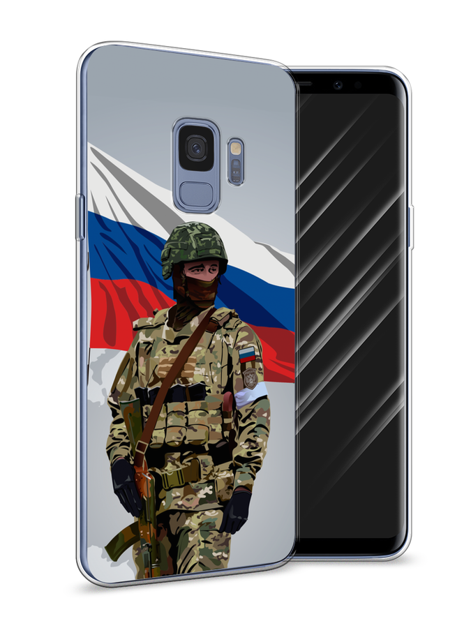 

Чехол Awog на Samsung Galaxy S9 "Солдат с флагом", Белый;синий;красный;зеленый, 25750-1