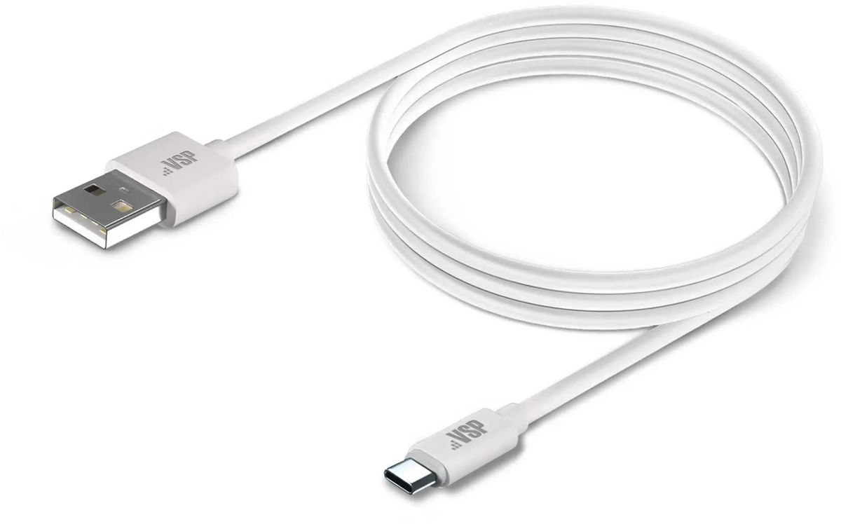 Кабель Borasco USB - Type-C, 2 А, 1 м, белый (34850)