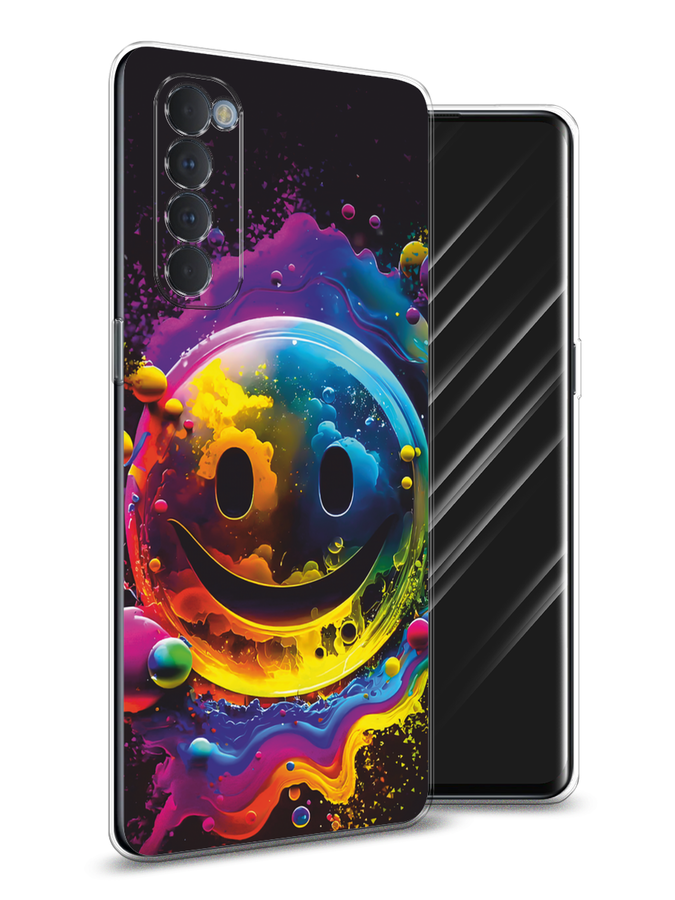 

Чехол Awog на Oppo Reno 4 Pro "Кислотный смайл", Фиолетовый;желтый;синий, 258950-1