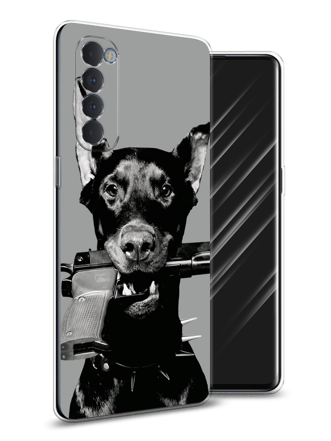 

Чехол Awog на Oppo Reno 4 Pro "Доберман", Серый, 258950-1
