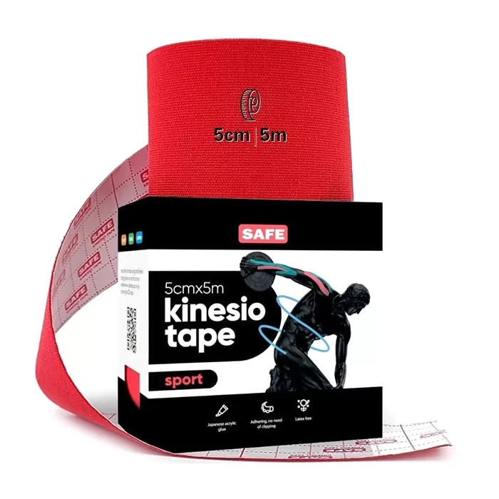 фото Кинезио тейп для тела safespot kinesiology body tape sport (5см*5м), цвет #7 red | красный