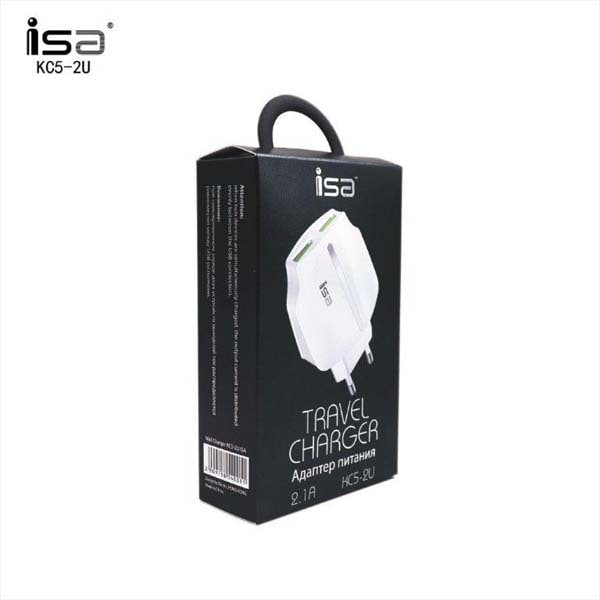 

Переходник ISA на 2 USB 2.1A KC5-2U, Переходник СЗУ ISA на 2 USB 2.1A KC5-2U