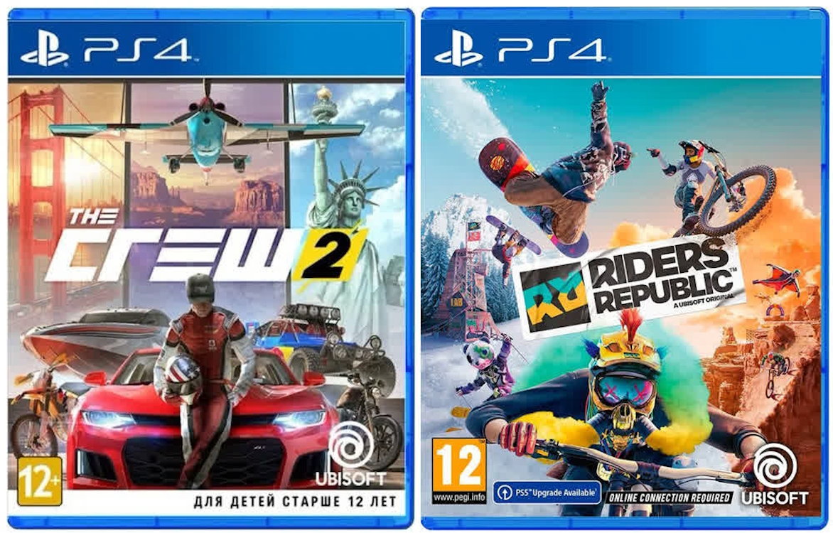 Игра Riders Republic + The Crew 2 (PlayStation 4, полностью на русском языке)