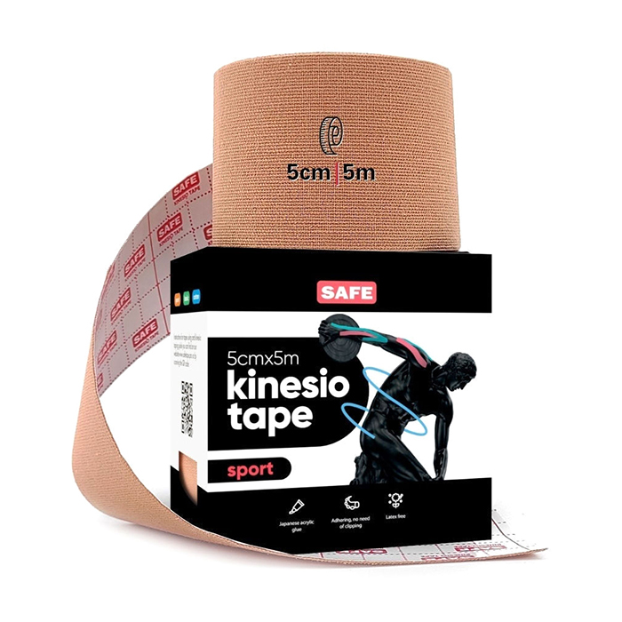 фото Кинезио тейп для тела safespot kinesiology body tape sport (5см*5м), телесный