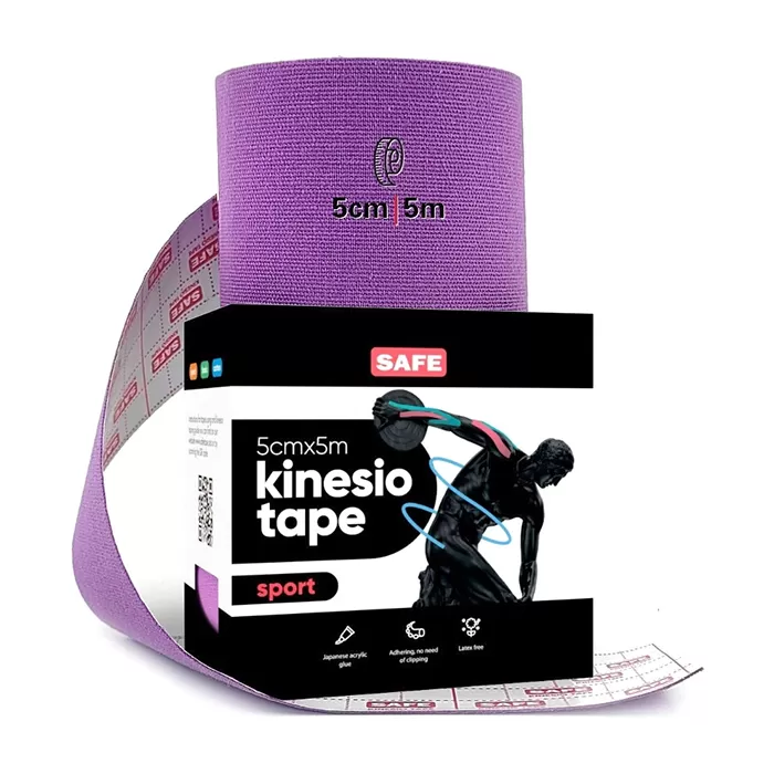 фото Кинезио тейп для тела safespot kinesiology body tape sport (5см*5м), фиолетовый