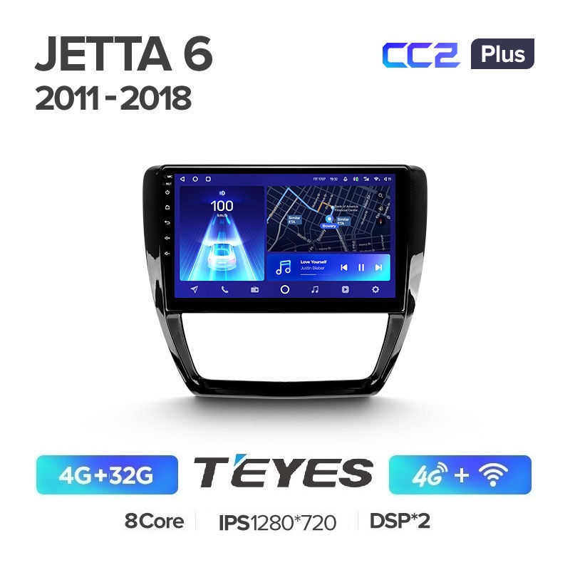 Автомобильная магнитола Teyes CC2 Plus 4/32Гб Volkswagen Jetta 6 2011-2018 ANDROID 10