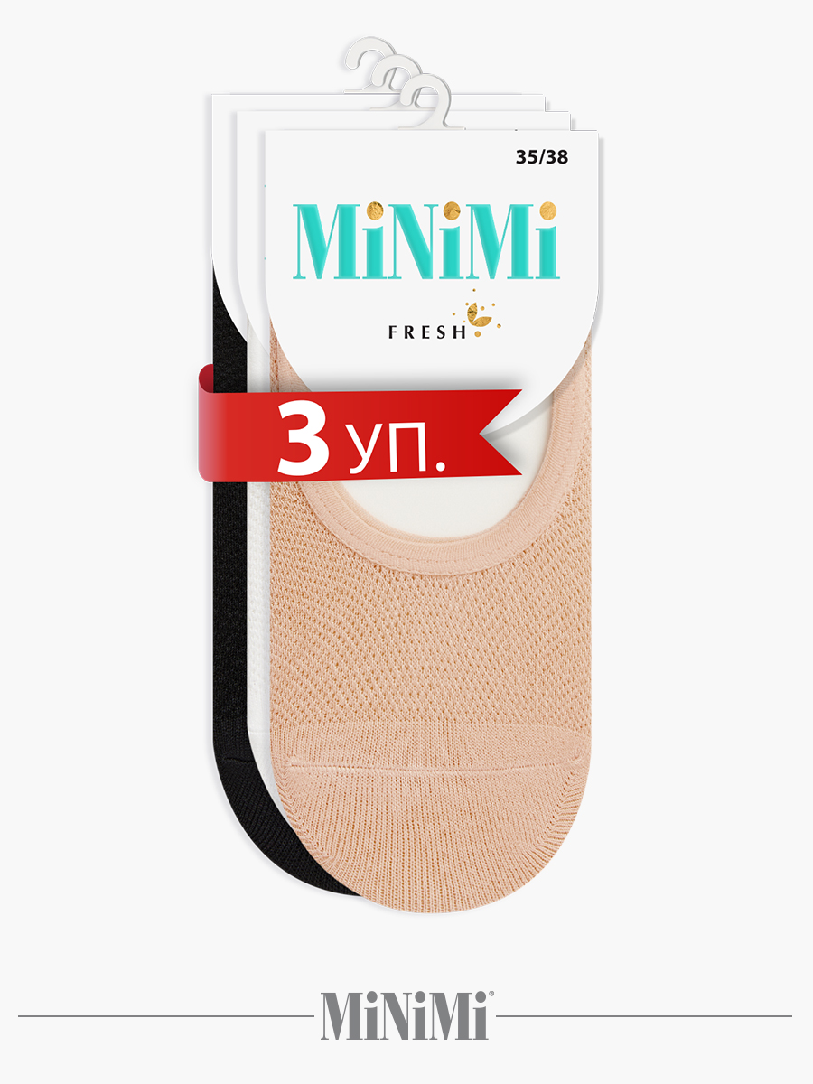 Комплект следков женских Minimi MINION разноцветных one size, 3 пары