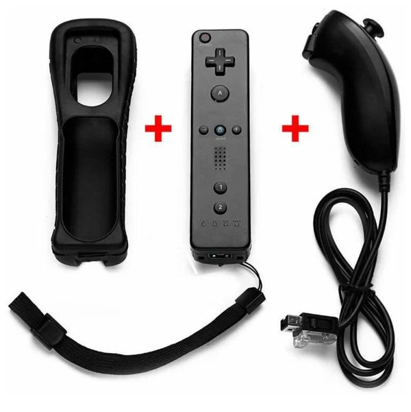 Комплект Геймпадов Remote Plus + Nunchuk для Nintendo Switch; Nintendo Wii Black