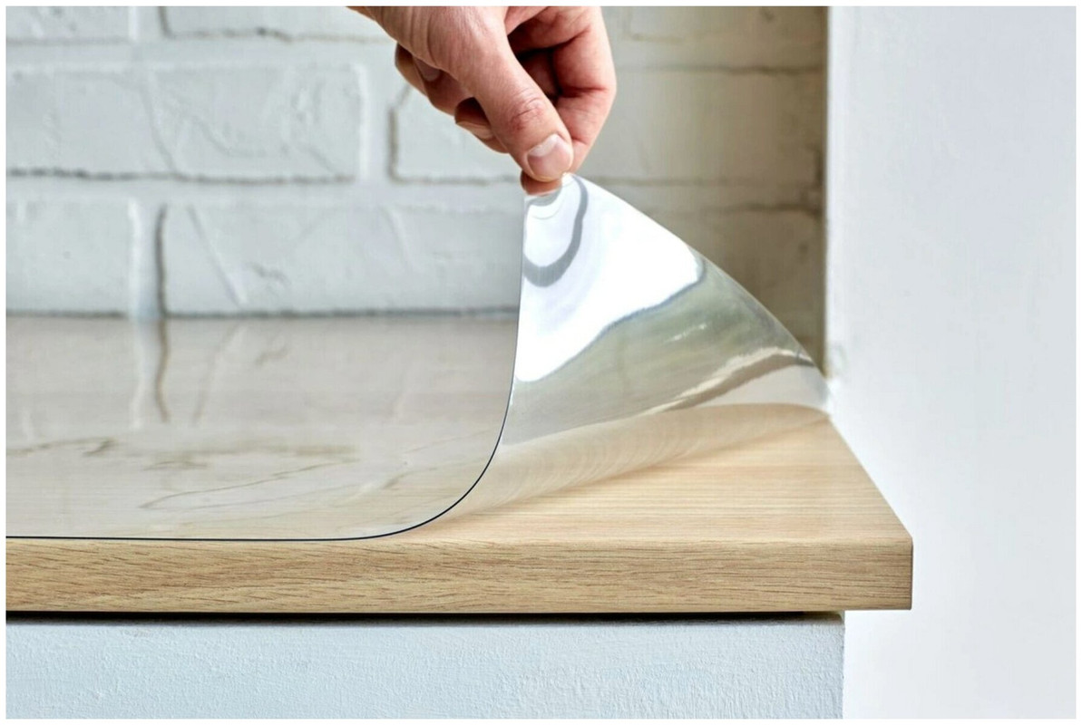 

Силиконовая скатерть 160x170 0.7 мм прозрачная гибкое мягкое стекло, PVC