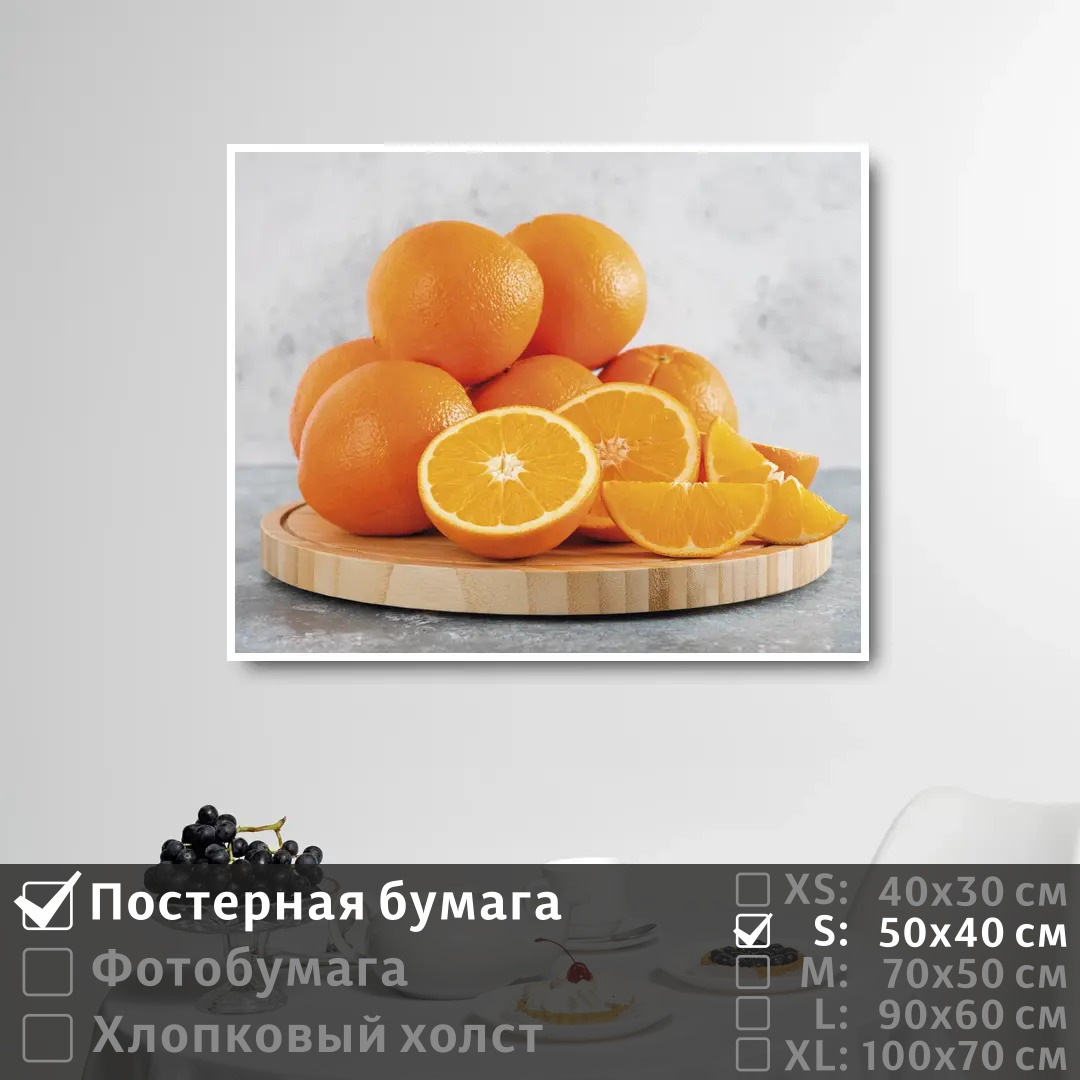 

Постер на стену ПолиЦентр Оранжевые апельсины 50х40 см, ОранжевыеАпельсины