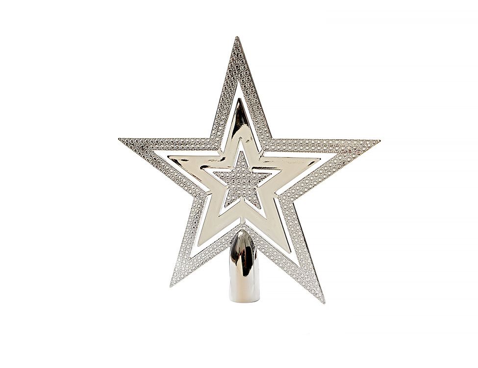 

Верхушка на ель Kaemingk Сверкающая Звезда 29997 20 см серебристый, Сверкающая Звезда