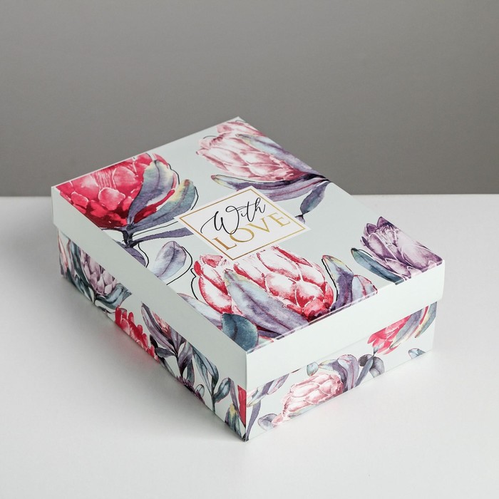 

Коробка складная Дарите Счастье Цветочная 21 x 15 x 7 см, Разноцветный