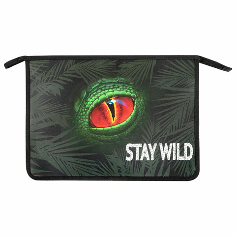 

Папка для тетрадей Юнландия А4, 1 отделение, пластик, на молнии, Stay wild, 271081, 3 шт, Разноцветный