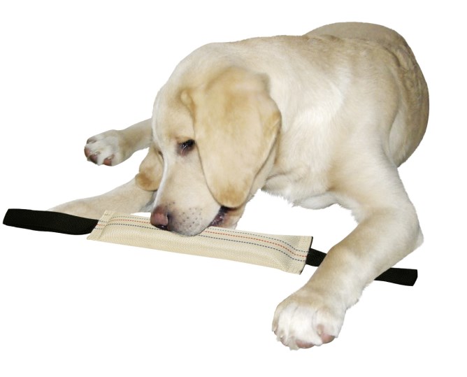 фото Апорт для собак kerble, бежевый, черный, 31 см