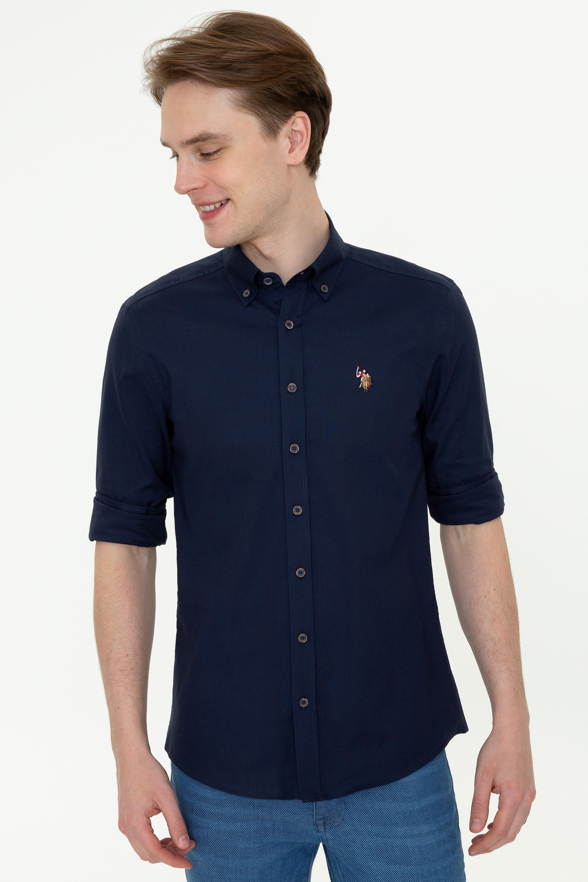 фото Рубашка мужская u.s. polo assn. g081sz0040cedcolor022y синяя 2xl