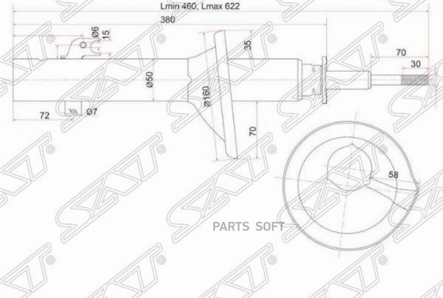 

Стойка передняя honda stepwgn/s-mx 96-02 lh SAT ST51606S47014
