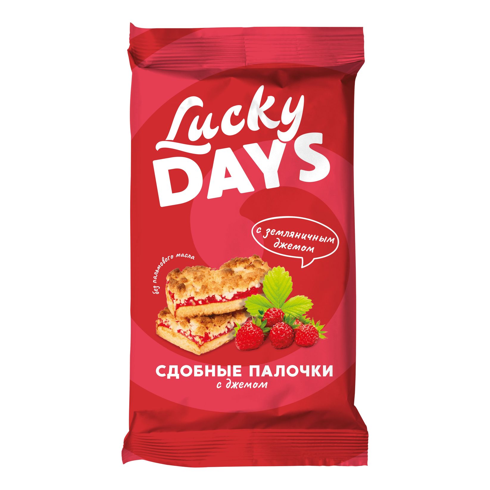 Печенье Lucky Days сдобное палочки с земляникой 370 г