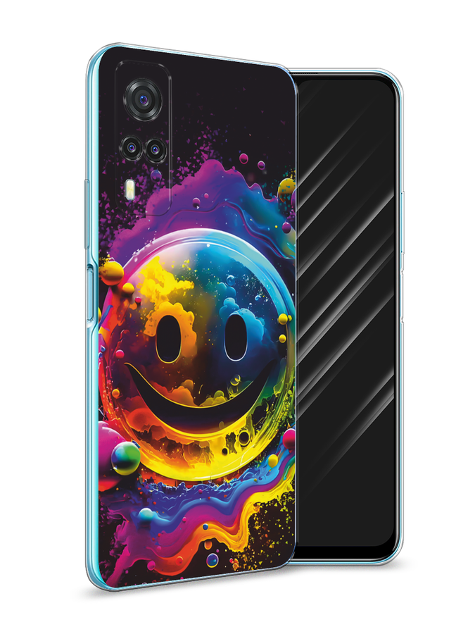 

Чехол Awog на Vivo Y31/Y53s 4G "Кислотный смайл", Фиолетовый;желтый;синий, 263750-1