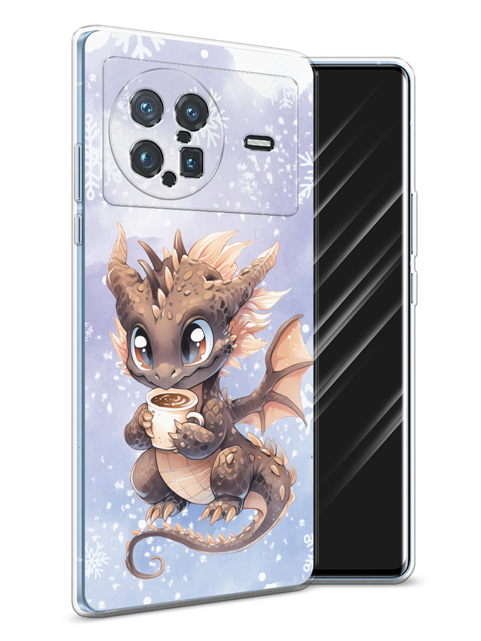 

Чехол Awog на Vivo X Note "Дракончик с кружкой тёмный", Бежевый;розовый;серый, 266950-1
