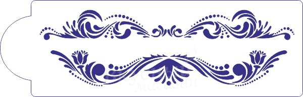 

Трафарет для мастики/марципана Бордюрный орнамент К169, Белый